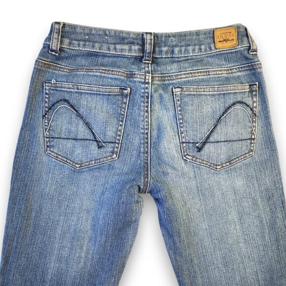 GUESS  Venice Flare Jeans Women 24 W x 31 L- Low Rise Retro Boot Cut Blue Denim - Picture 4 of 13